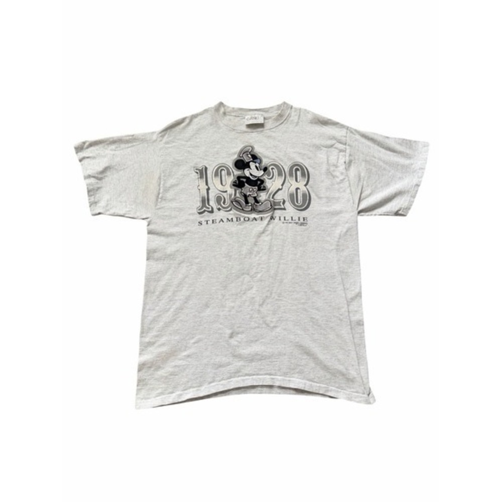 Vintage 1928 Steamboat‎ Willie Mickey Mouse T Shirt Gray Large USA
